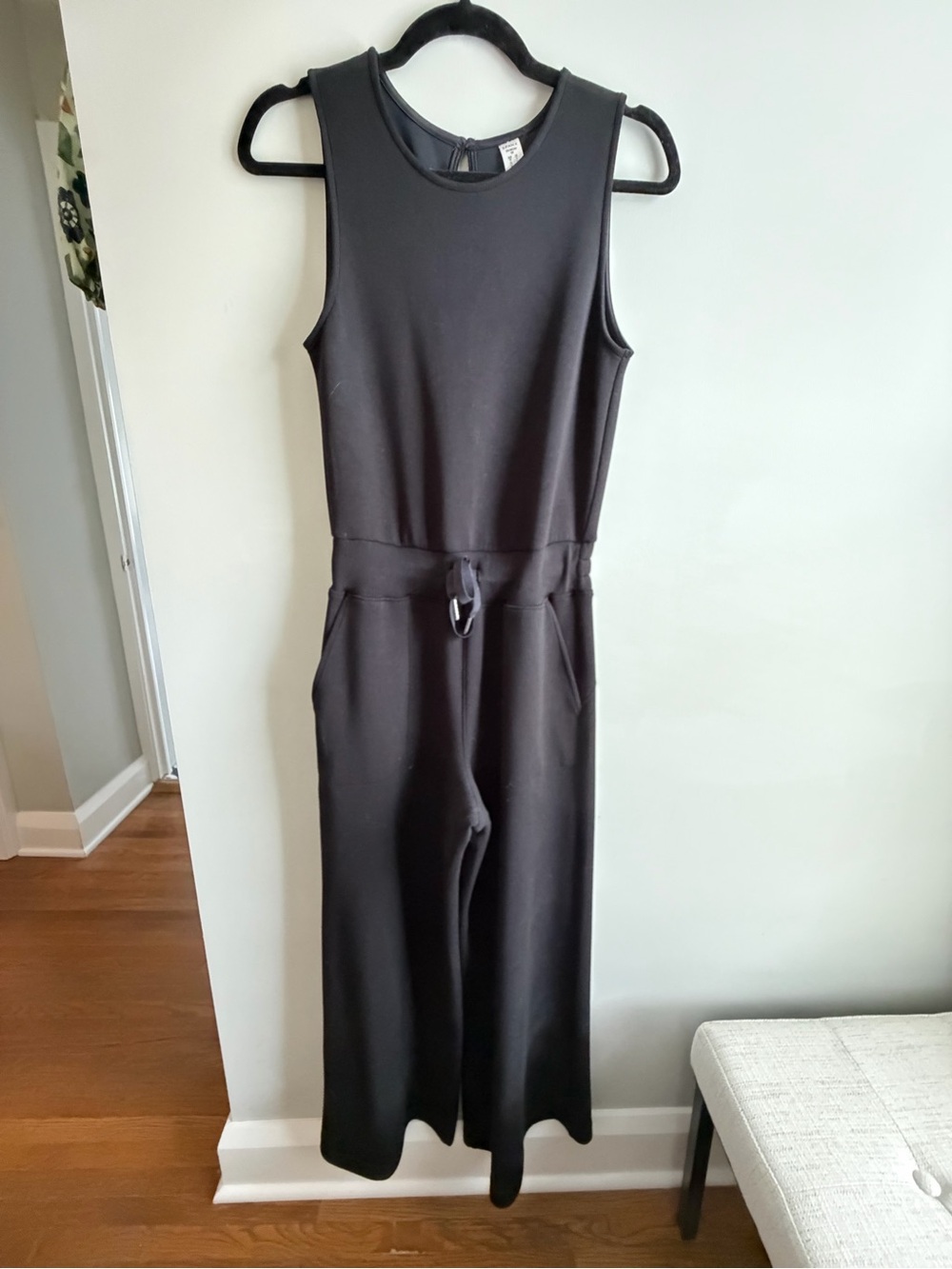 SPANX Black Sleeveless Jumpsuit with Drawstring Waist - Picture 2 of 3